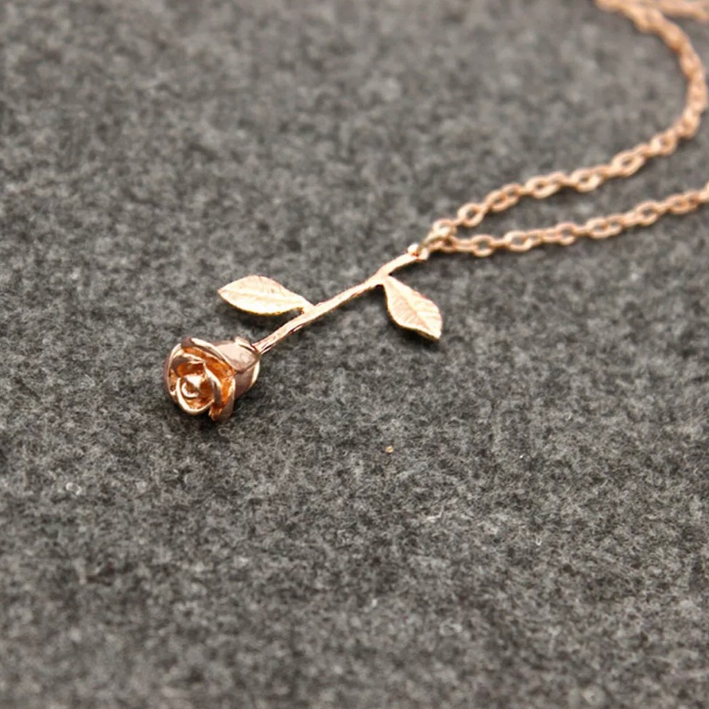 Rose gold Beauty and the beast necklace